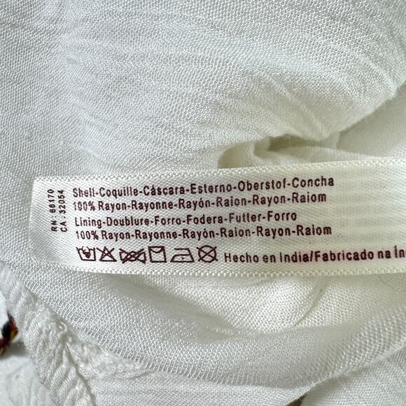 Free People Womens Daisy Fields Maxi Dress Size XS Boho Embroidered Floral White - Picture 10 of 11